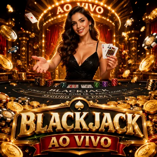 Mesa de blackjack ao vivo com dealer distribuindo cartas